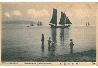 画像:舞子海岸の絵はがき（昭和初期）