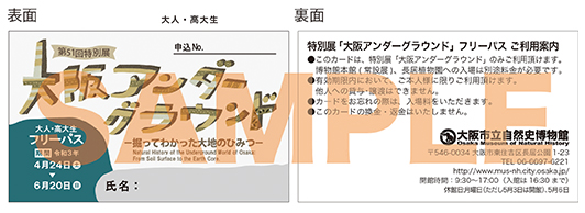 期間内特別展フリーパス　見本